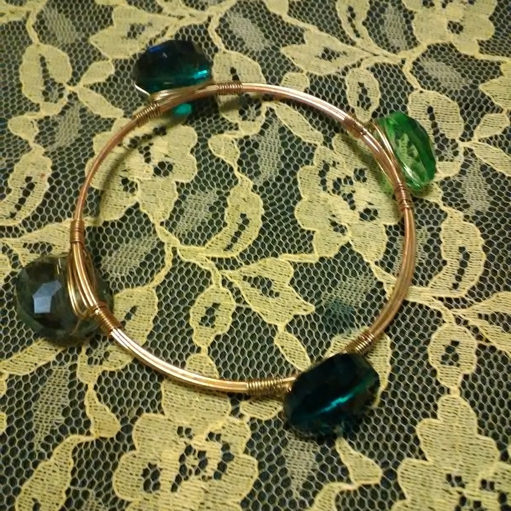 Green and blue gem bracelet